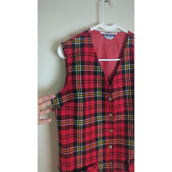 Vintage 60's/70's Tartan Plaid Button Down Vest Women's Size Large - Picture 9 of 9